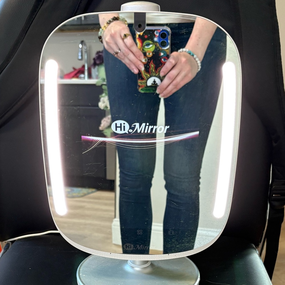 White Vanity Mirror with LED Lights - Picture 2 of 5